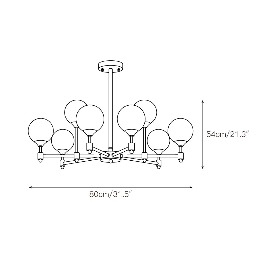 Vatnuvyi candelabru din sticlă, minimalist, cu glob