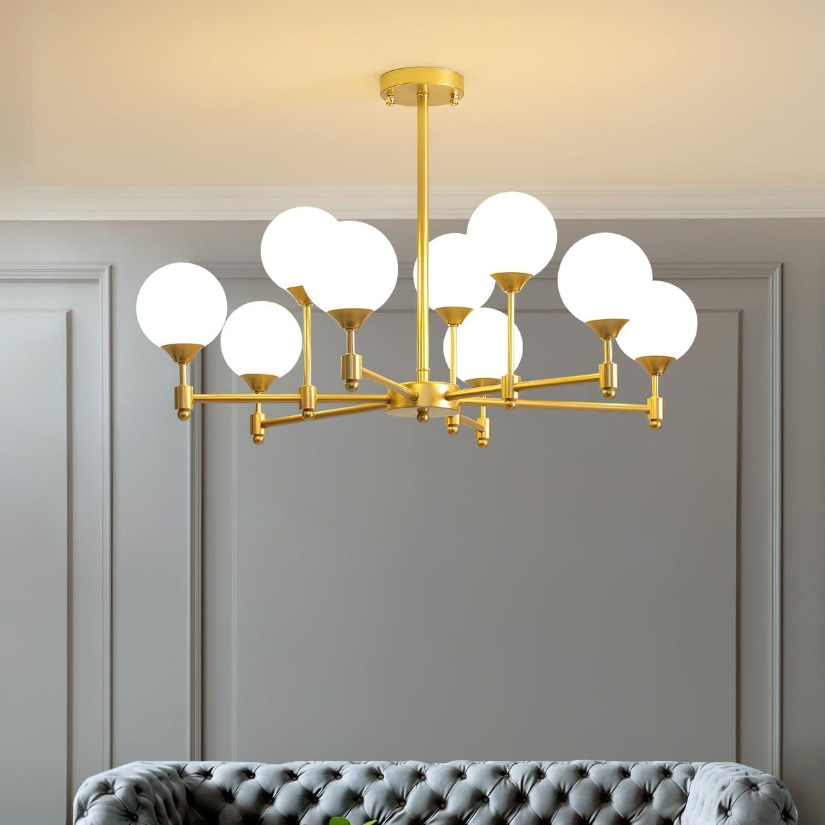 Vatnuvyi candelabru din sticlă, minimalist, cu glob