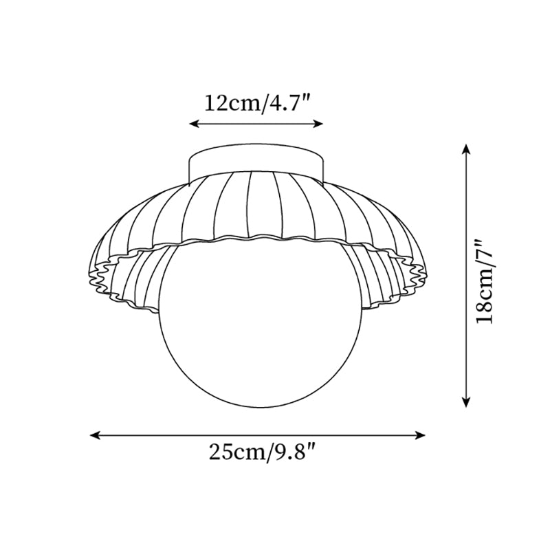 Scallop plafonieră aplicată, cu lumină difuză