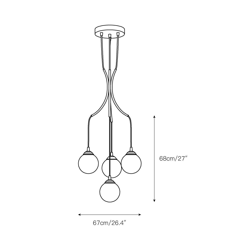 Zoruvyi candelabru modern minimalist cu Globuri suspendate din sticlă