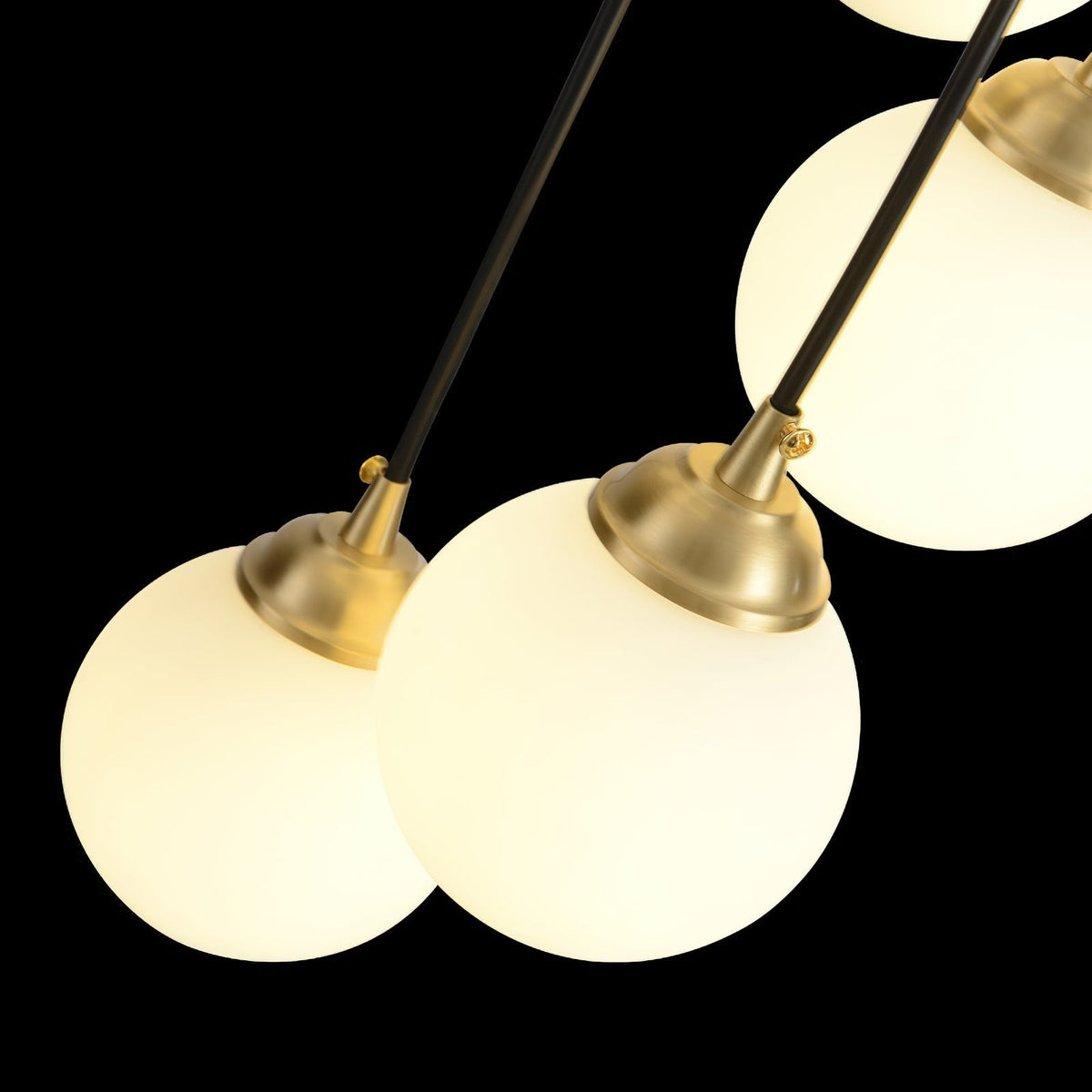 Zoruvyi candelabru modern minimalist cu Globuri suspendate din sticlă