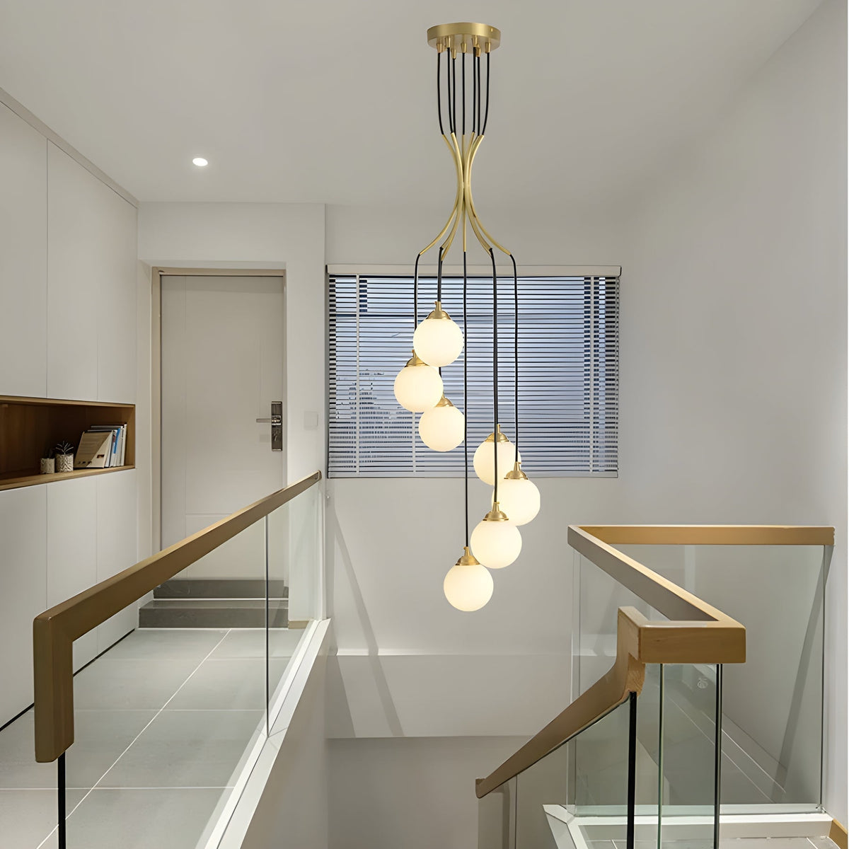 Zoruvyi candelabru modern minimalist cu Globuri suspendate din sticlă