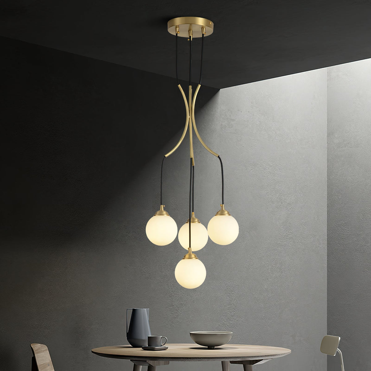 Zoruvyi candelabru modern minimalist cu Globuri suspendate din sticlă