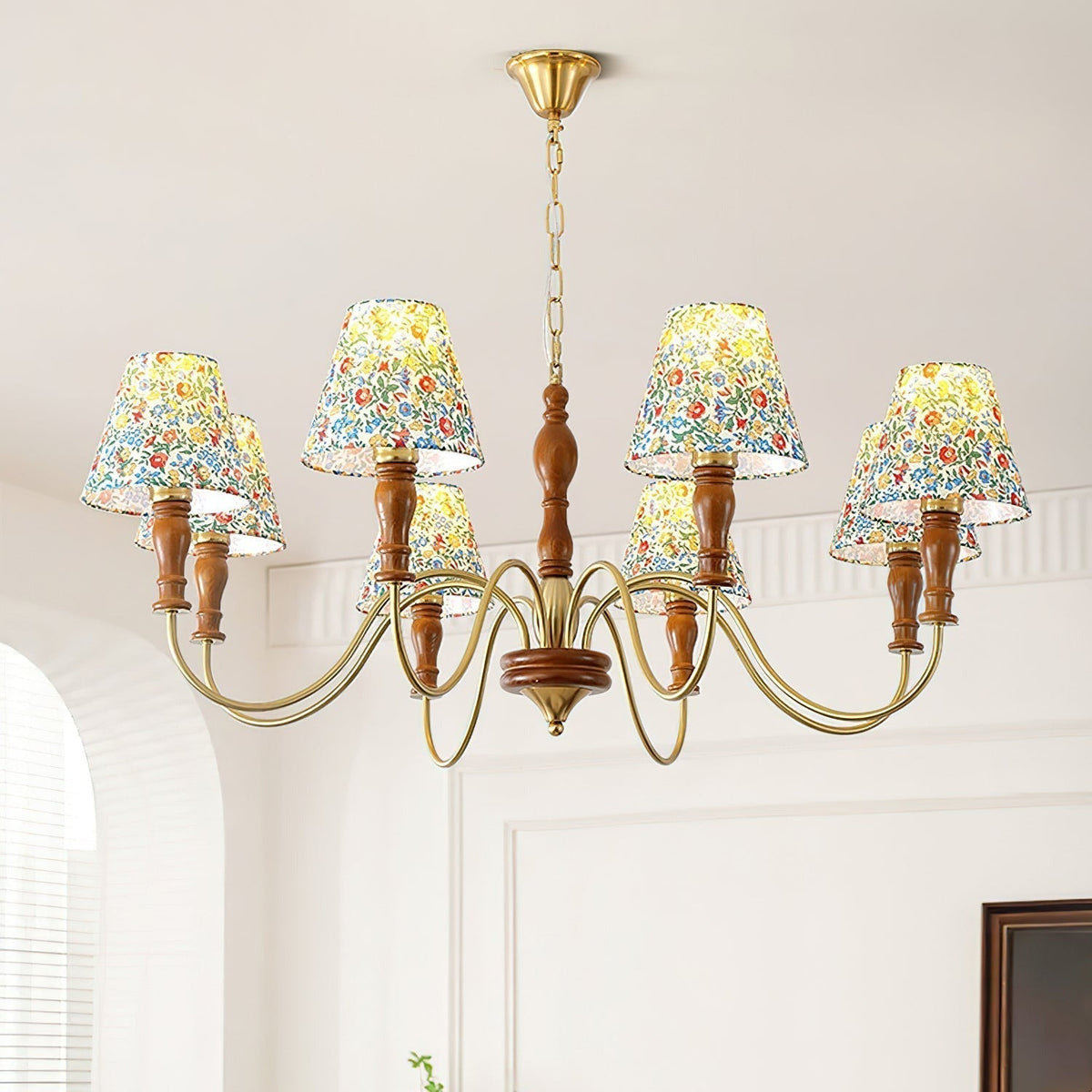 Cassian candelabru din material textil, cu flori