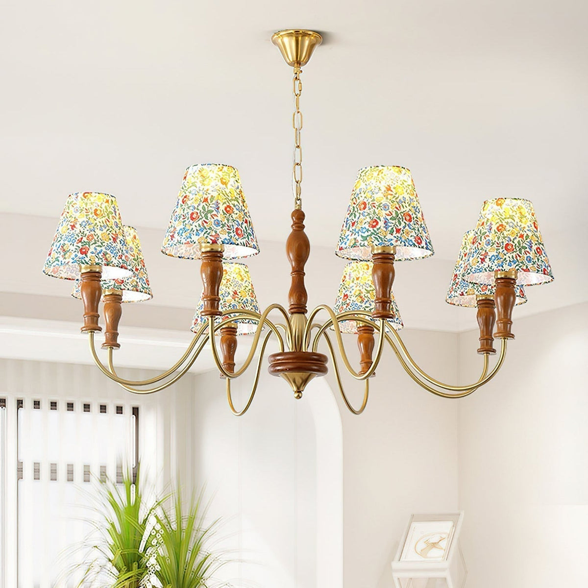 Cassian candelabru din material textil, cu flori