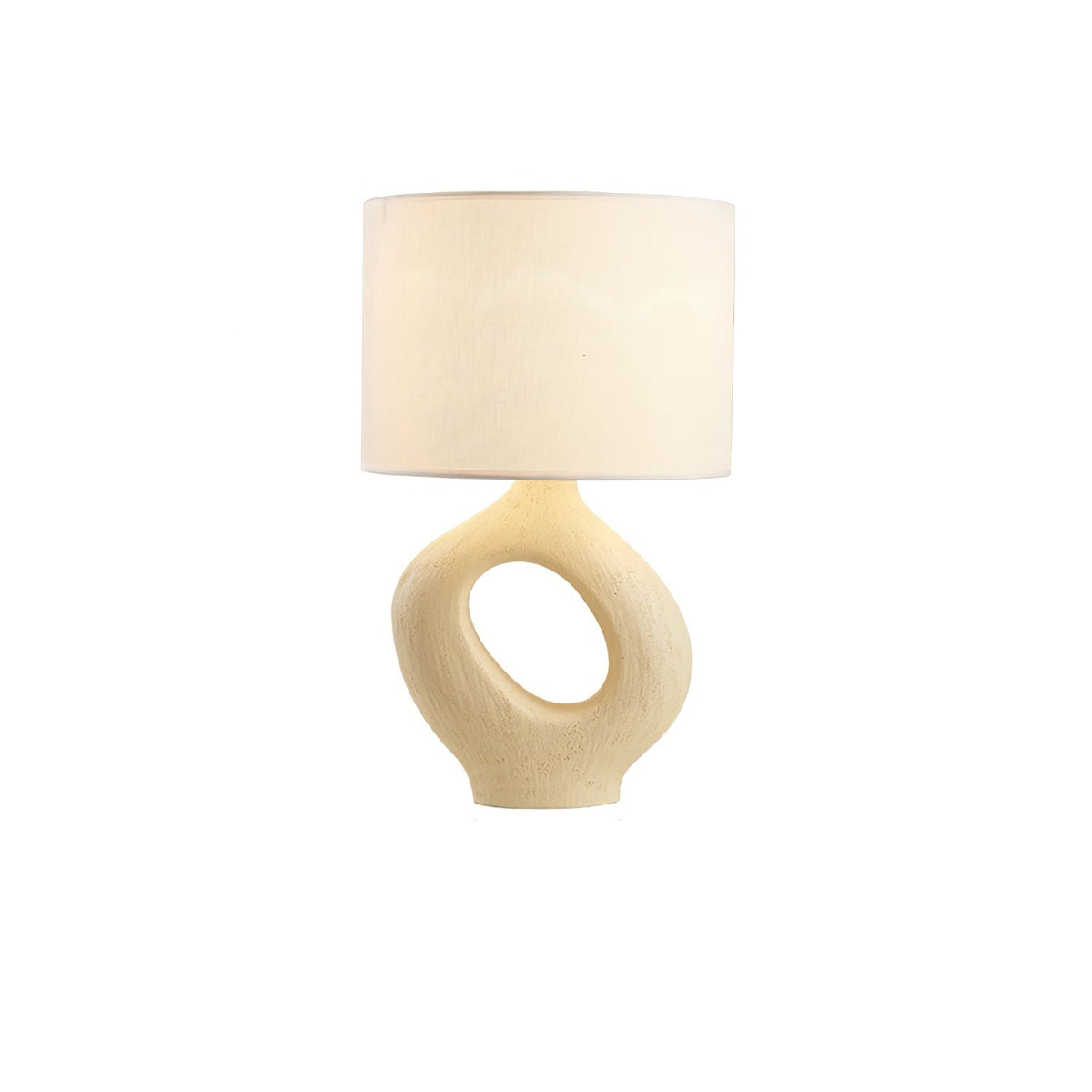 Lumestic lampă de masă din rășină și material textil, sculpturală