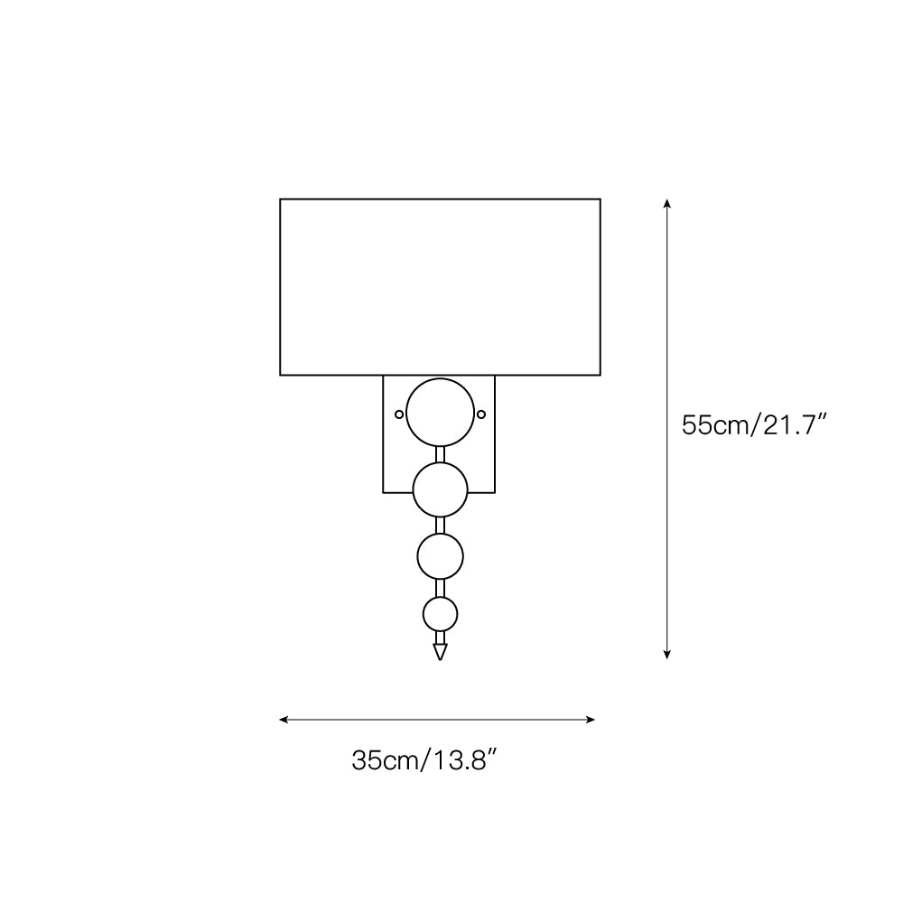 Eirikuvyn aplică de perete din metal și material textil, premium, modernă
