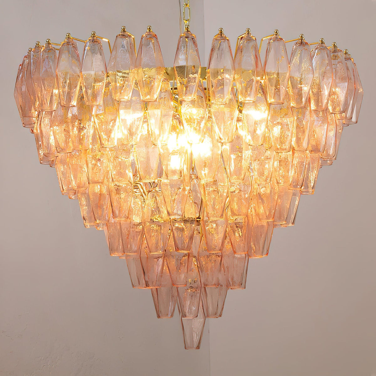 Rosalique candelabru din sticlă