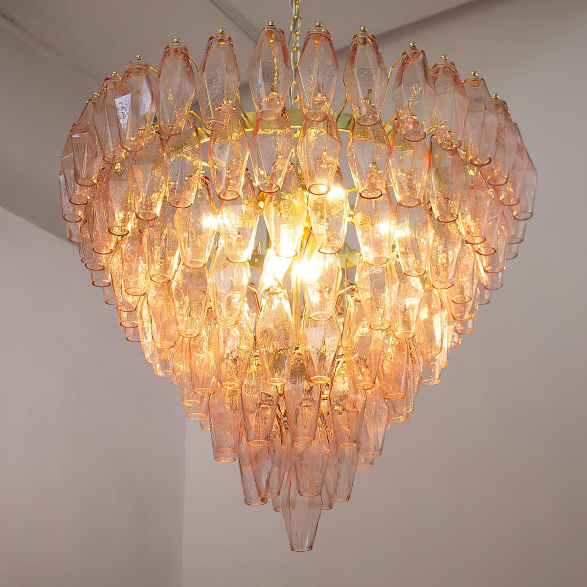 Rosalique candelabru din sticlă