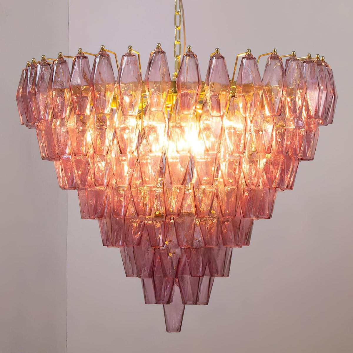 Rosalique candelabru din sticlă