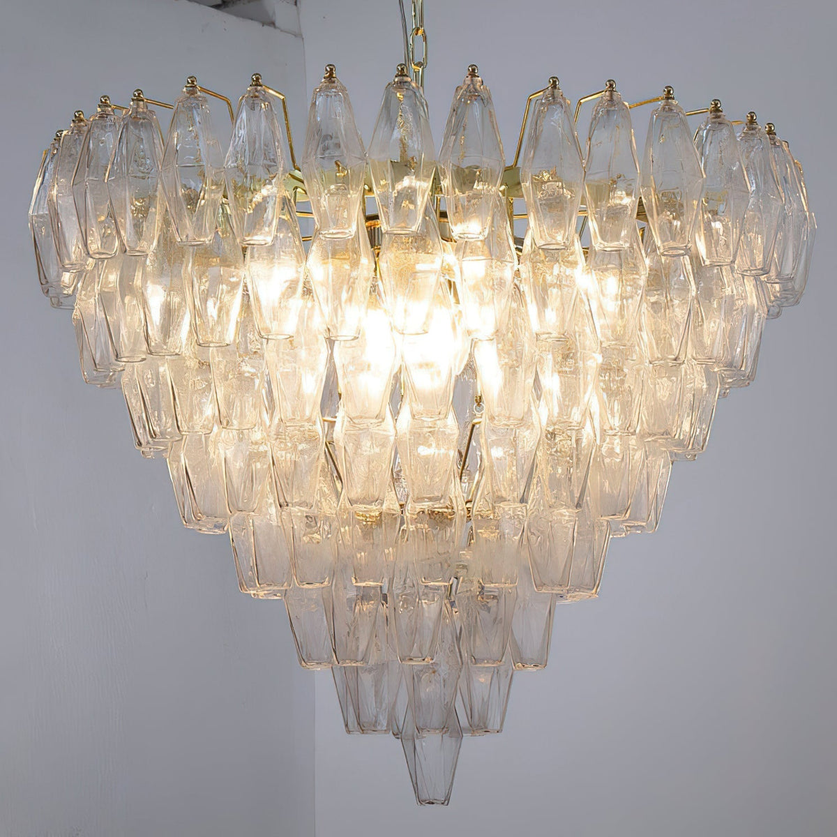Rosalique candelabru din sticlă