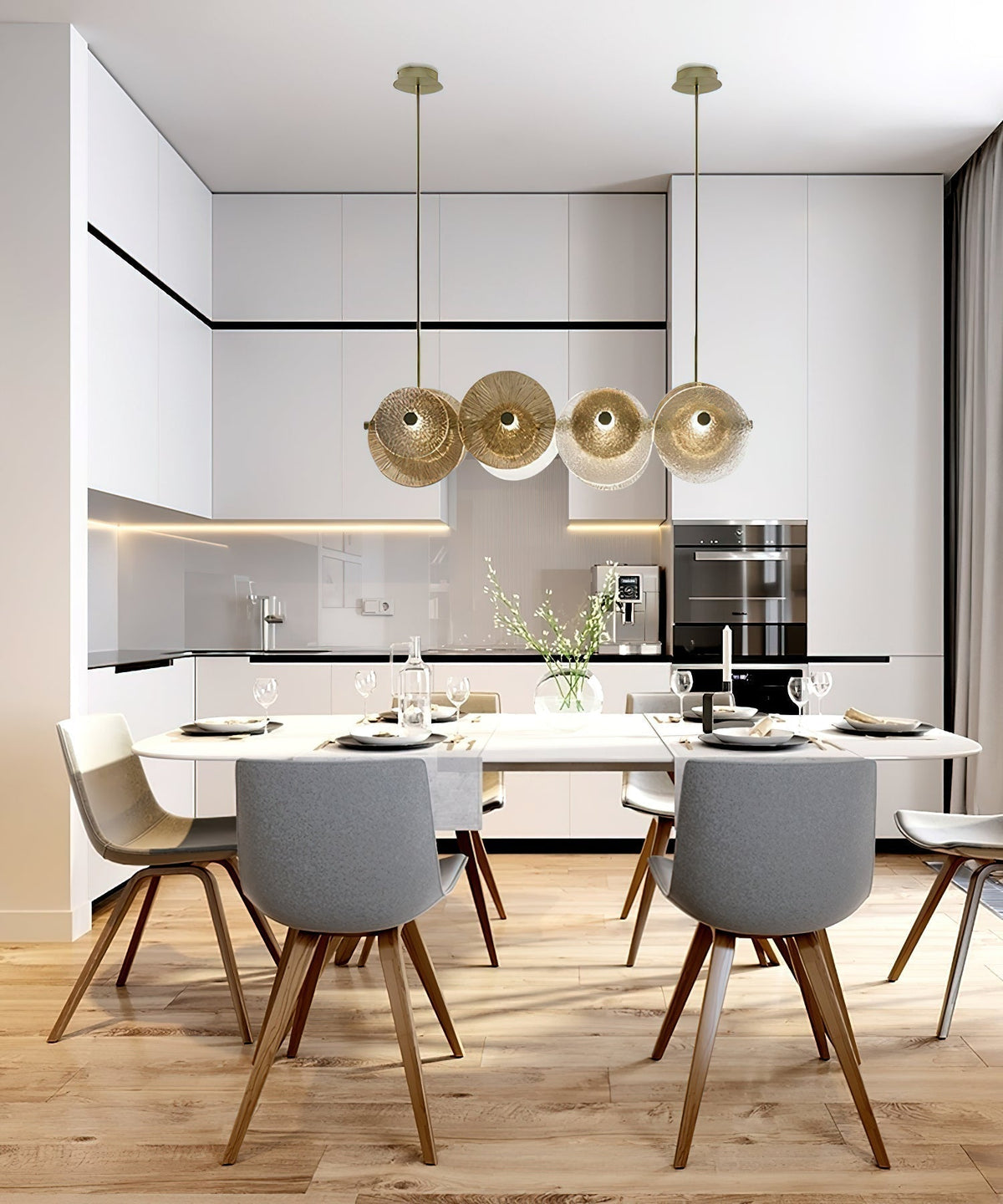 Himinuvyn candelabru din metal și cristal, nordic, modern
