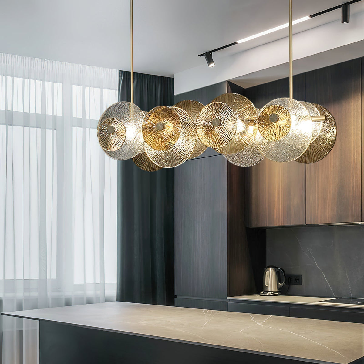 Himinuvyn candelabru din metal și cristal, nordic, modern