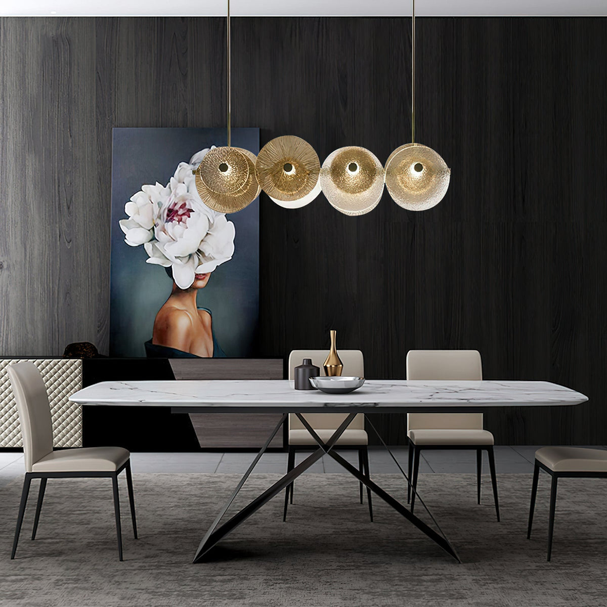 Himinuvyn candelabru din metal și cristal, nordic, modern