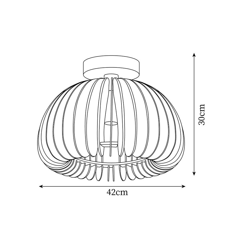 Plafonieră Pumpkin cu rozetă de tavan și abajur din bambus natural