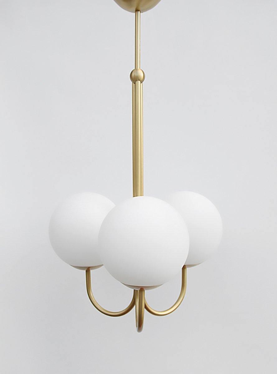 Brin lampă suspendată din metal și sticlă, elegantă
