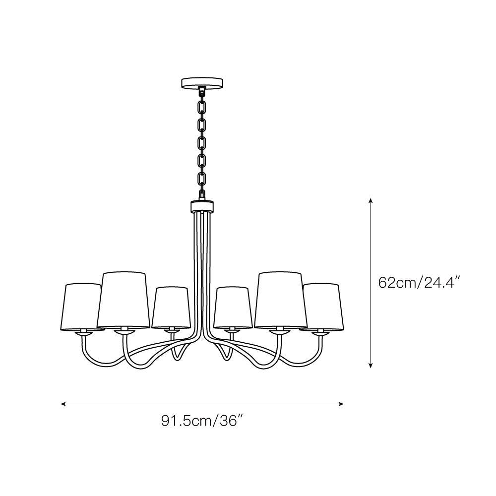 Kvennuvyn candelabru modern, minimalist din metal cu abajur textil