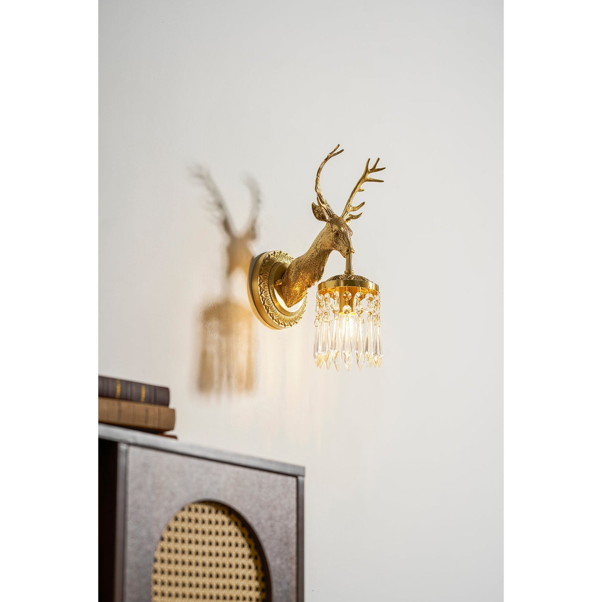 Antler aplică de perete din cristal