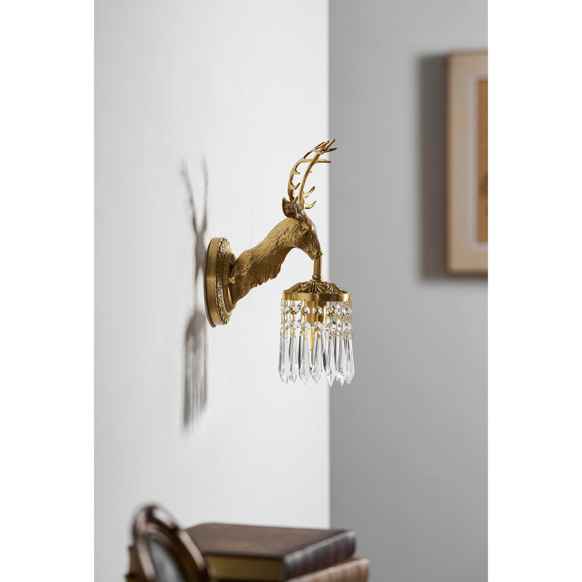 Antler aplică de perete din cristal