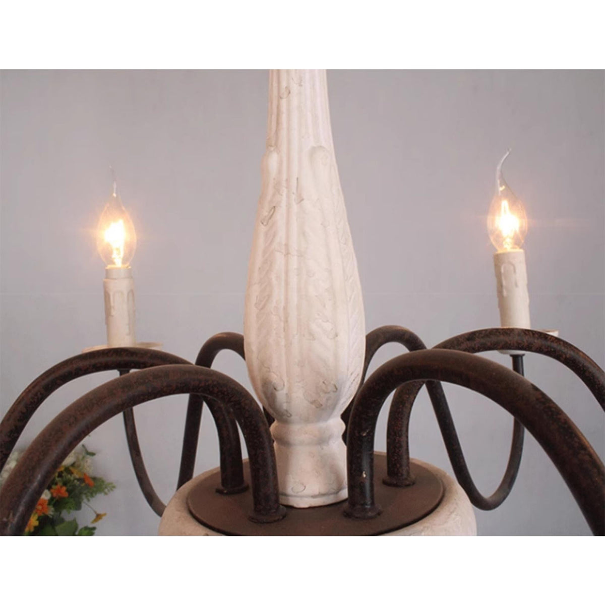Sorenx candelabru din lemn, tradițional, rustic