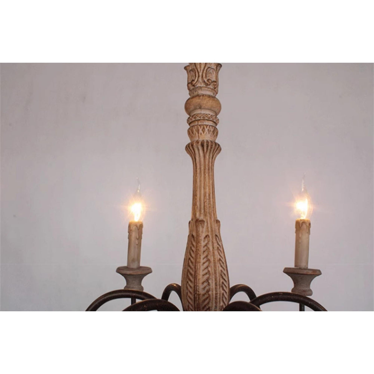 Sorenx candelabru din lemn, tradițional, rustic