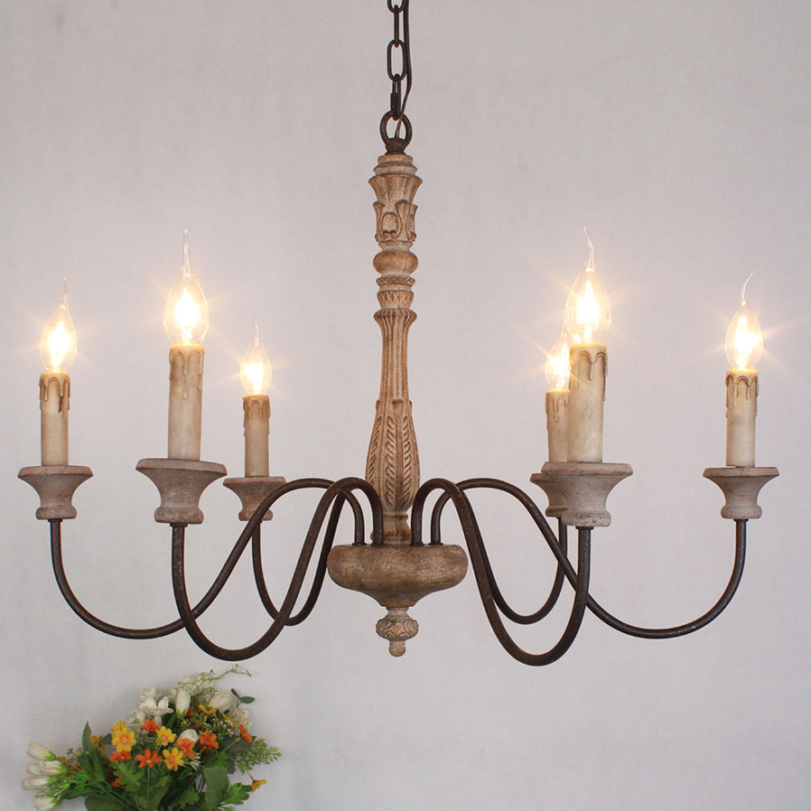 Sorenx candelabru din lemn, tradițional, rustic