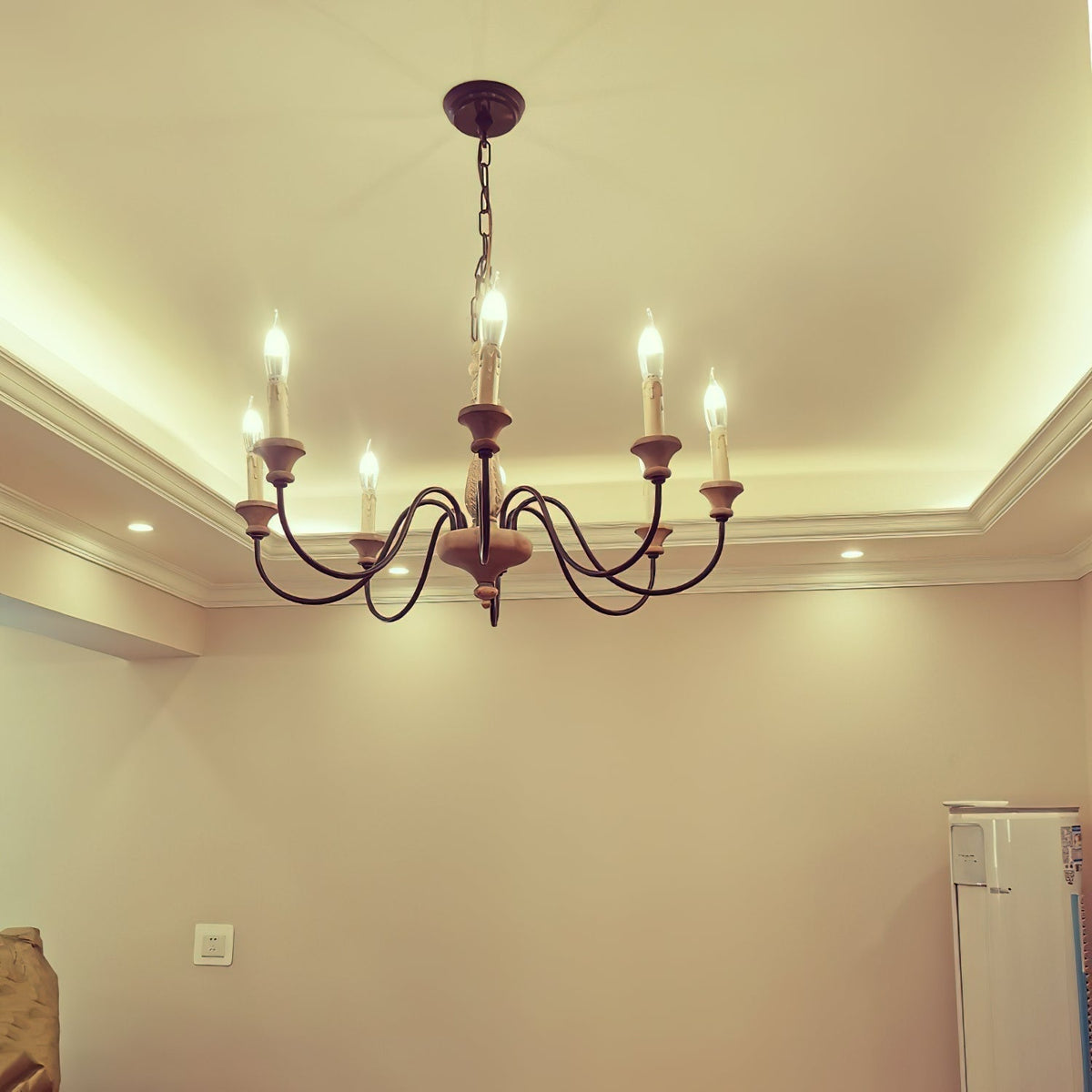 Sorenx candelabru din lemn, tradițional, rustic