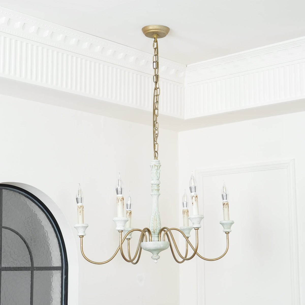 Sorenx candelabru din lemn, tradițional, rustic
