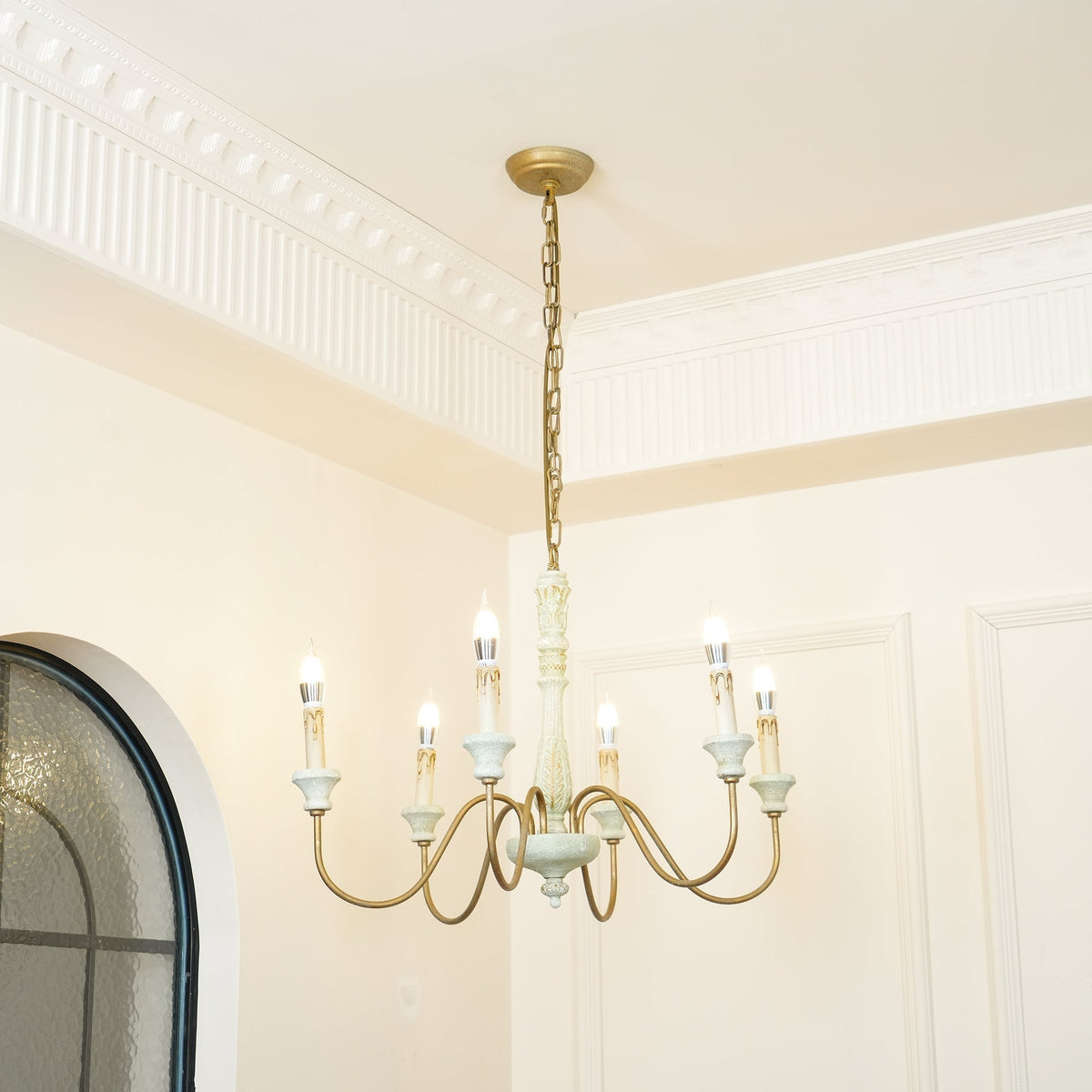 Sorenx candelabru din lemn, tradițional, rustic