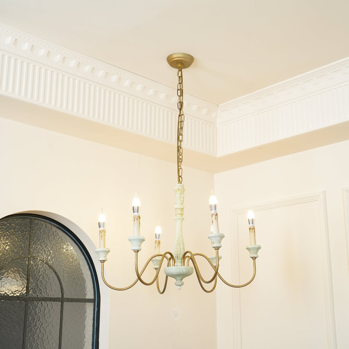 Sorenx candelabru din lemn, tradițional, rustic