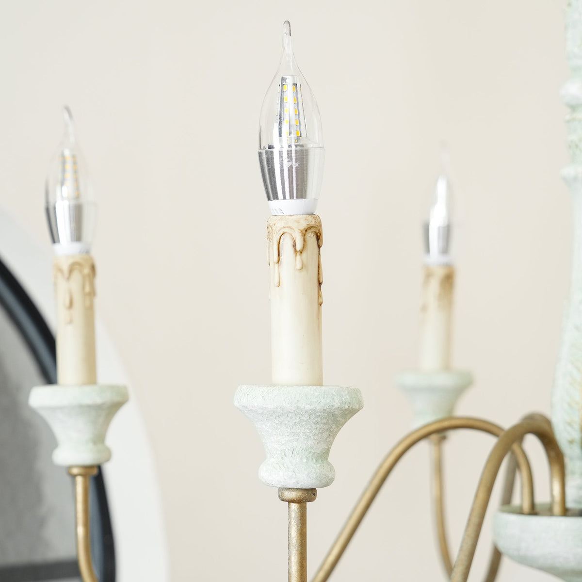 Sorenx candelabru din lemn, tradițional, rustic