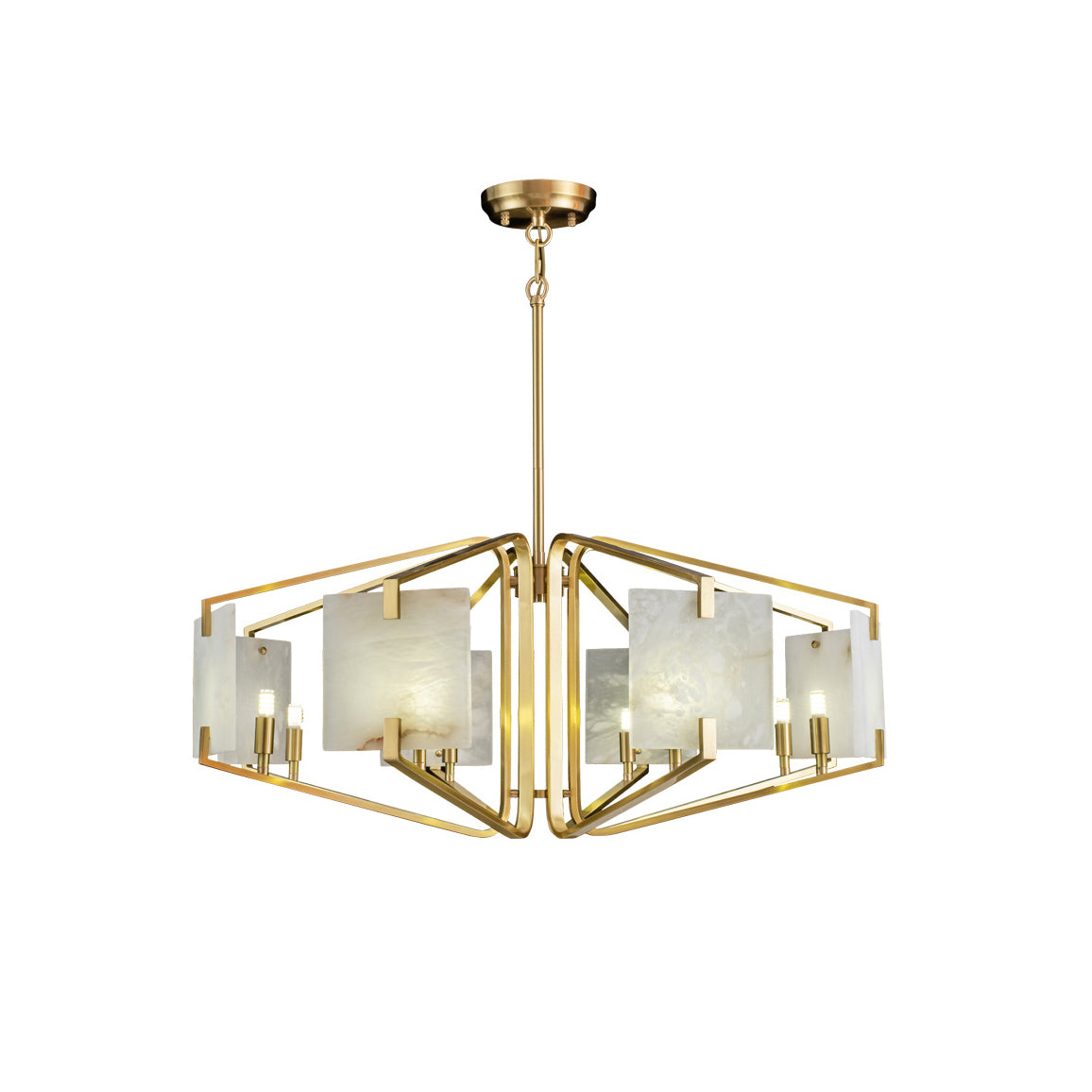 Plotuvys candelabru din alamă și alabastru, postmodern, de lux