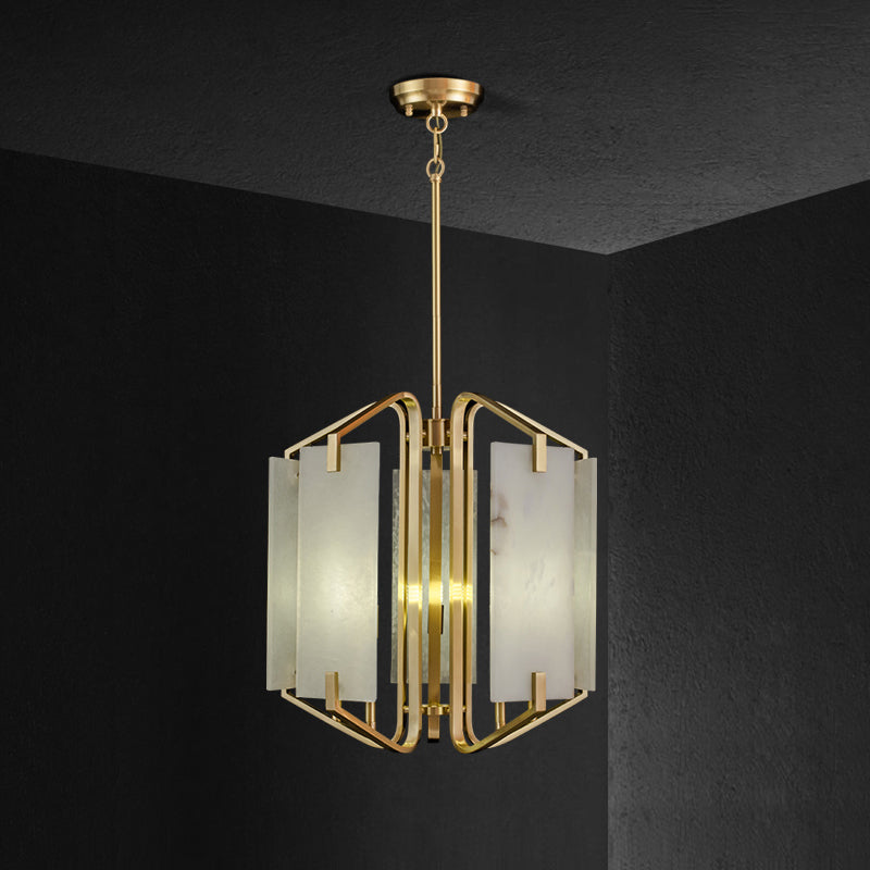 Plotuvys candelabru din alamă și alabastru, postmodern, de lux