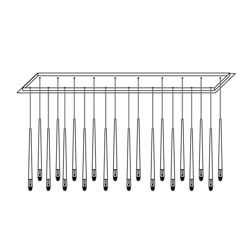Candelabru cu abajure din cristal și corp din alamă lucioasă minimalist