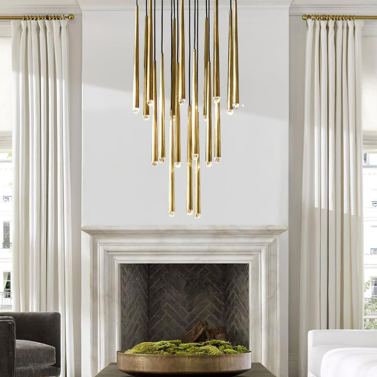Larry candelabru cristal alamă Lucioasă negru Mat Argintiu Scări