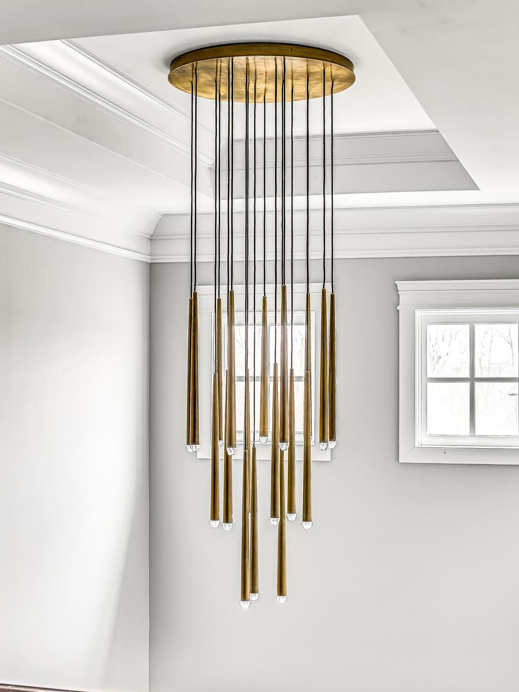 Larry candelabru cristal alamă Lucioasă negru Mat Argintiu Scări