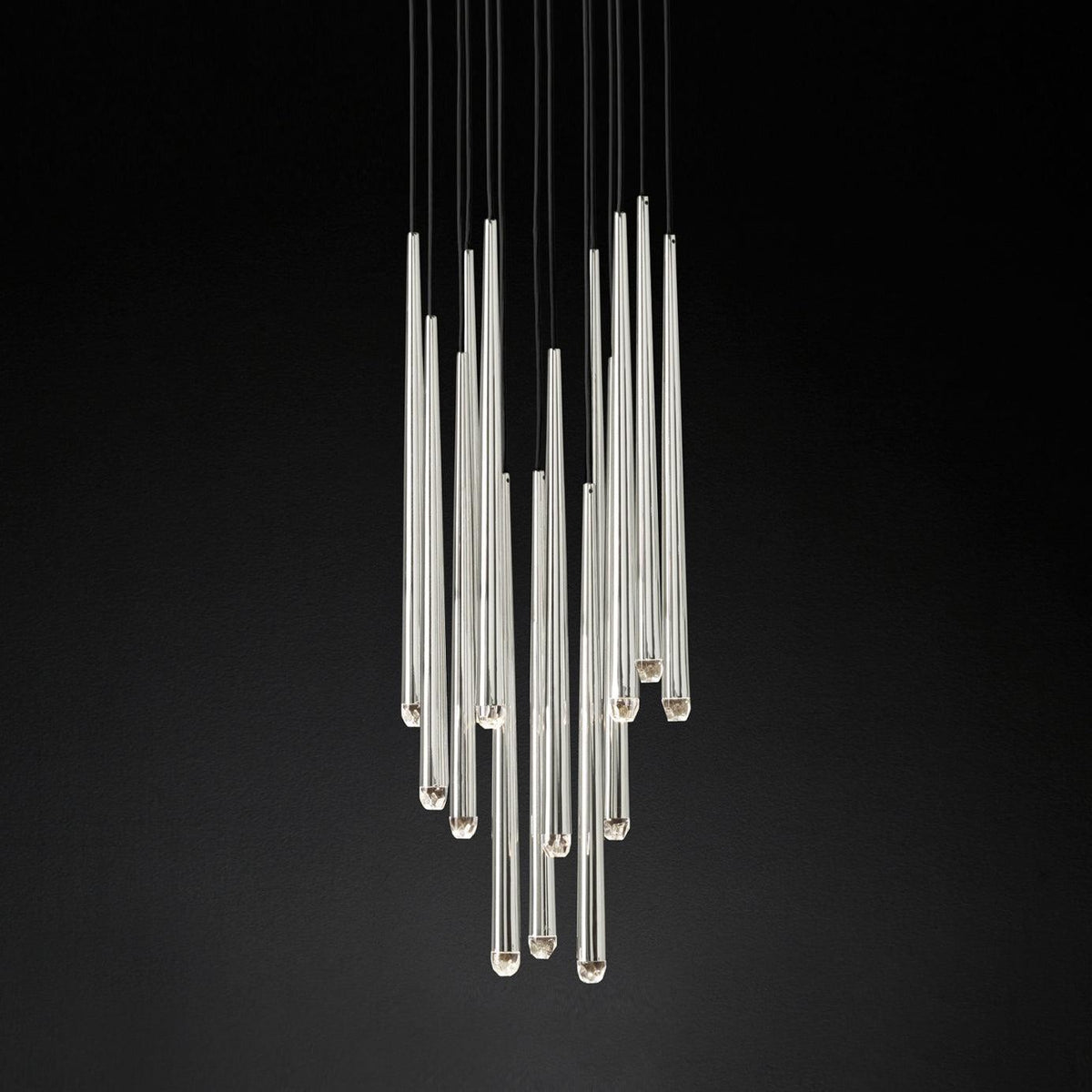 Larry candelabru cristal alamă Lucioasă negru Mat Argintiu Scări