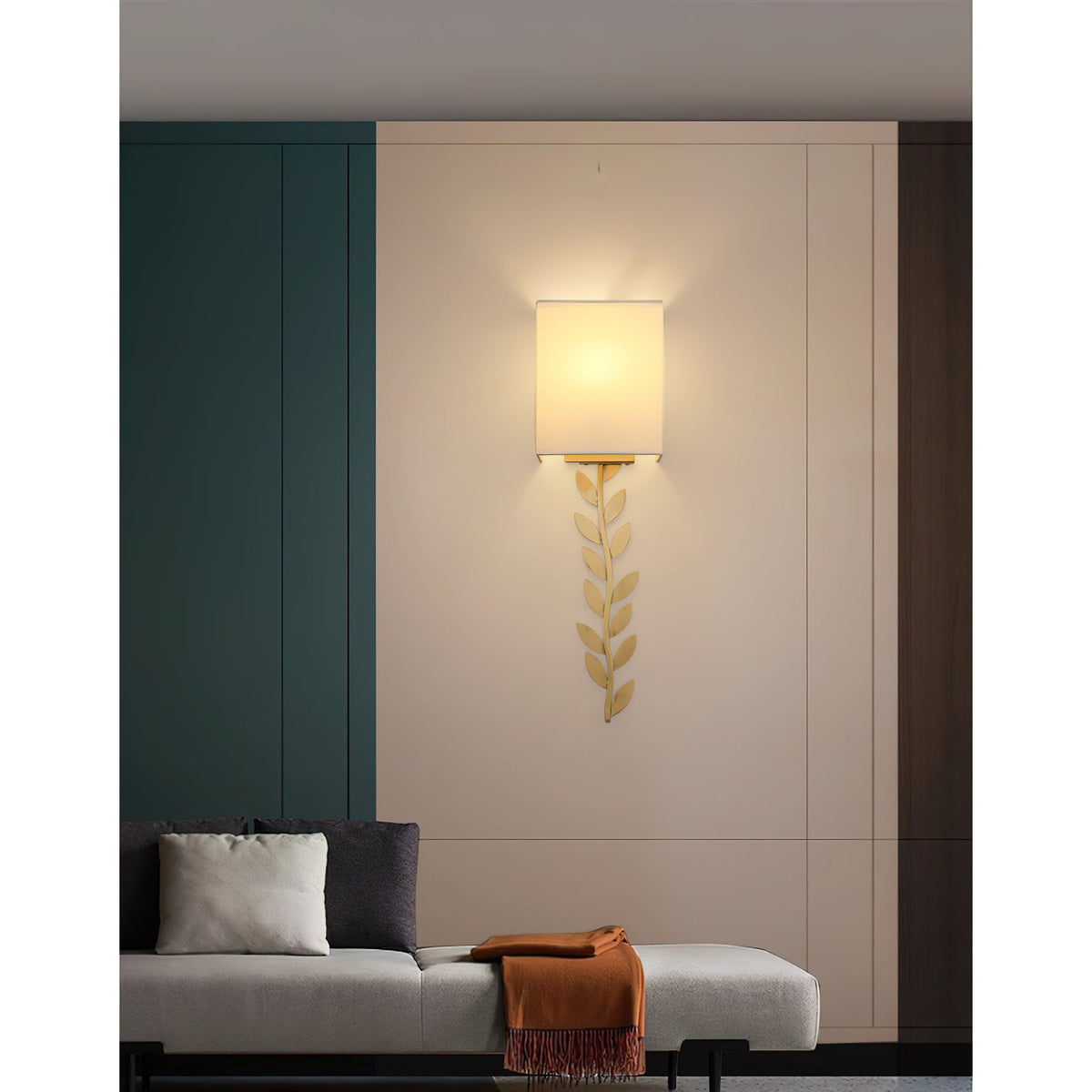 Plotuvyo aplică de perete modernă minimalistă din alamă cu finisaj textil