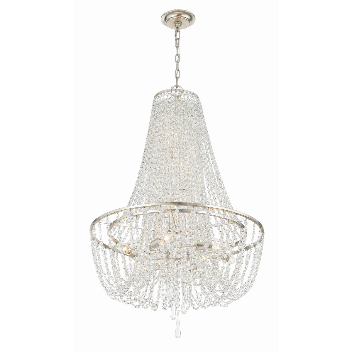 Sifuvys candelabru din metal și cristal, postmodern, de lux