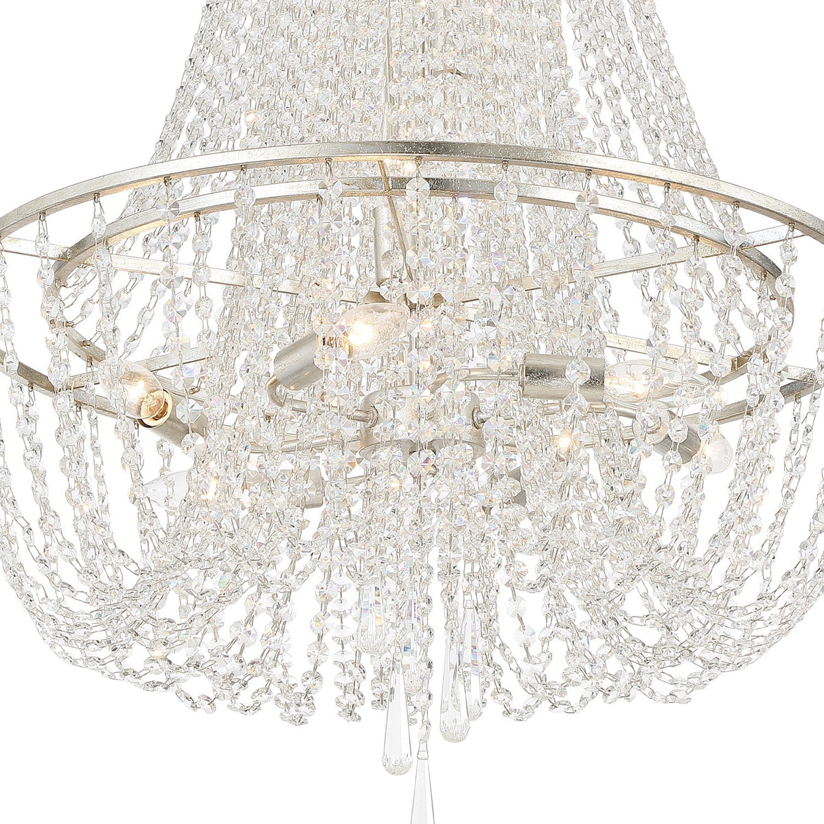 Sifuvys candelabru din metal și cristal, postmodern, de lux