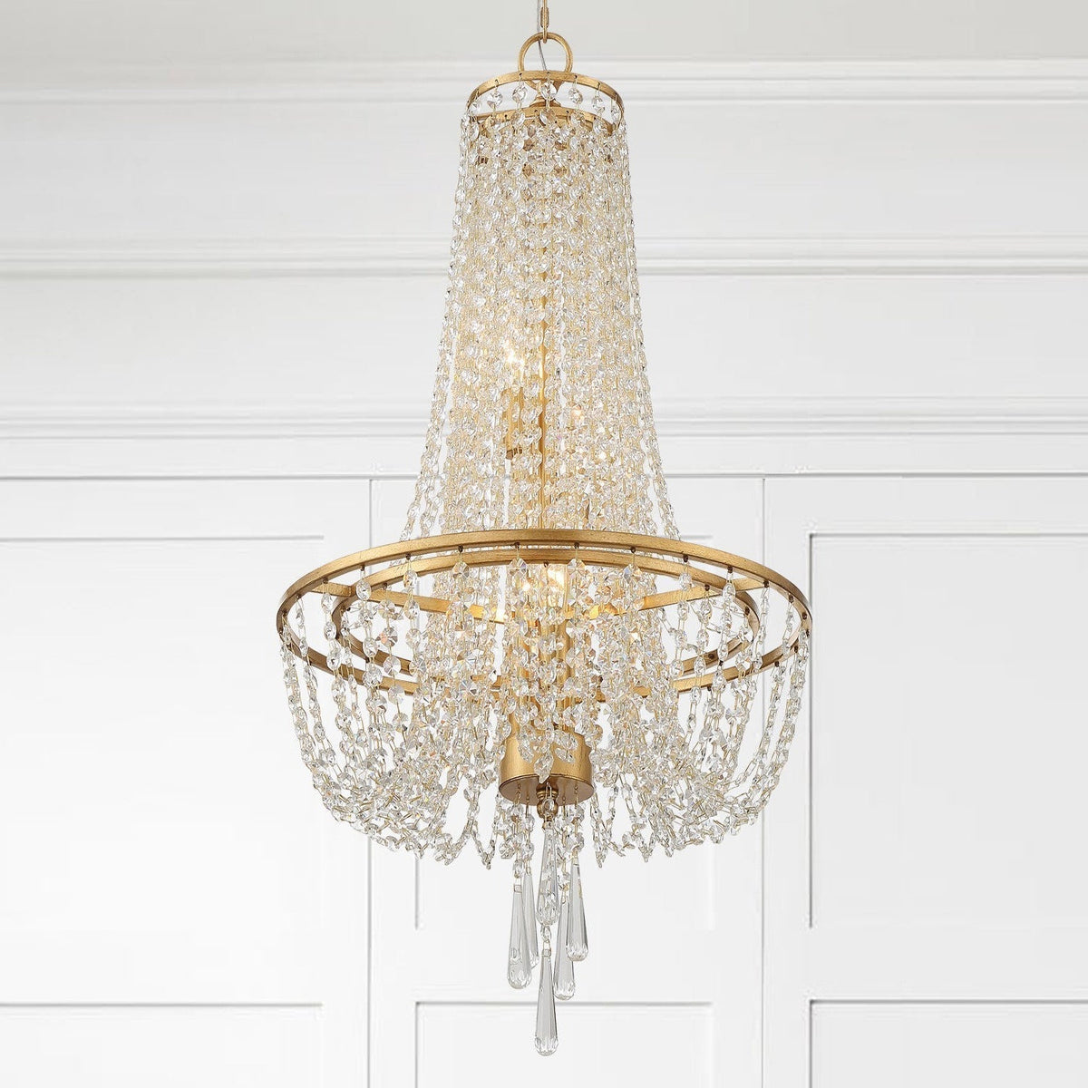 Sifuvys candelabru din metal și cristal, postmodern, de lux