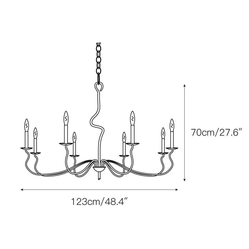 Rauduvyo candelabru din metal, modern, minimalist, industrial