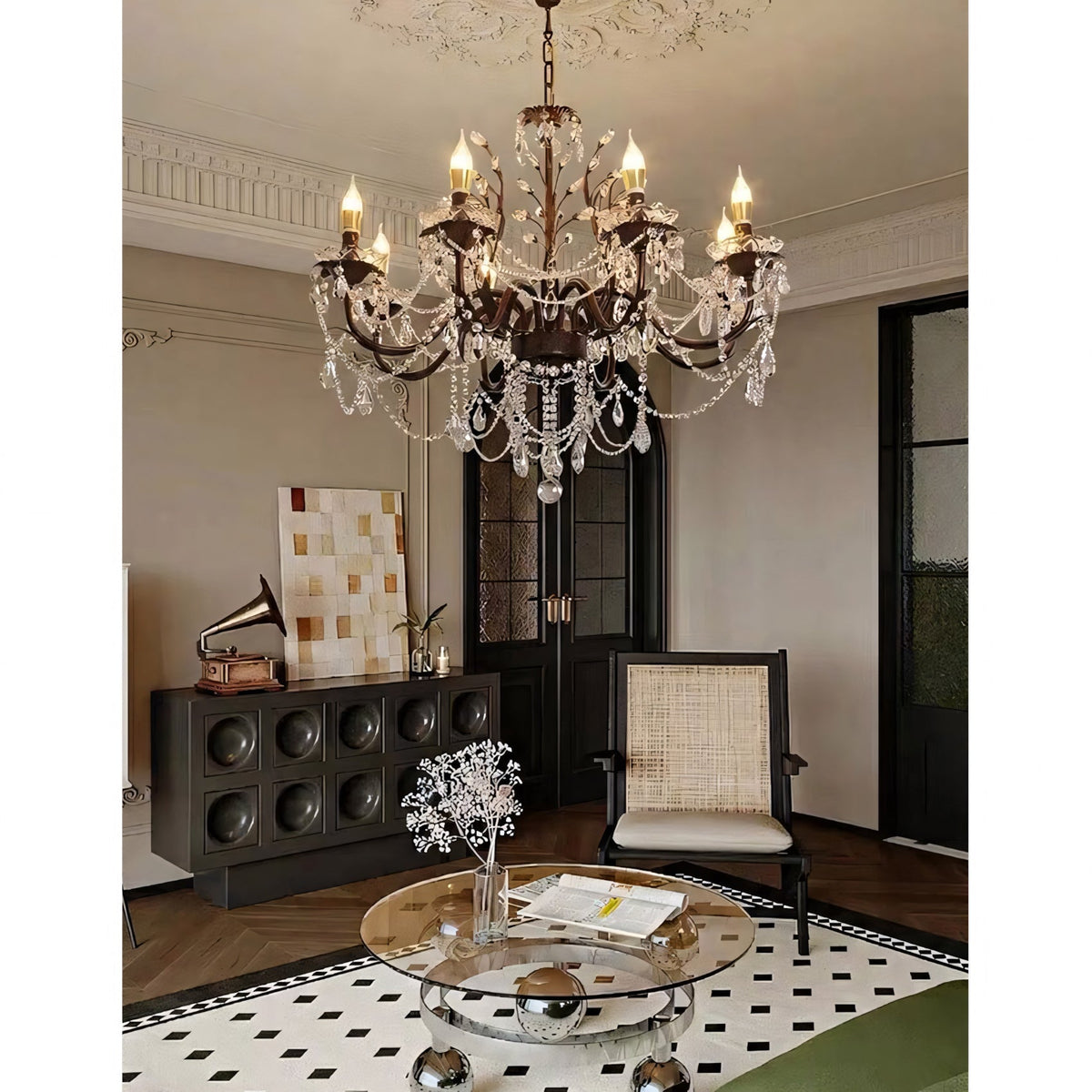 Cyrerian candelabru din cristal