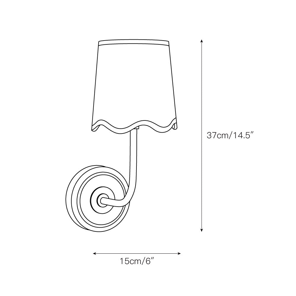 Sifuvyo aplică de perete modernă, minimalistă din metal cu abajur textil
