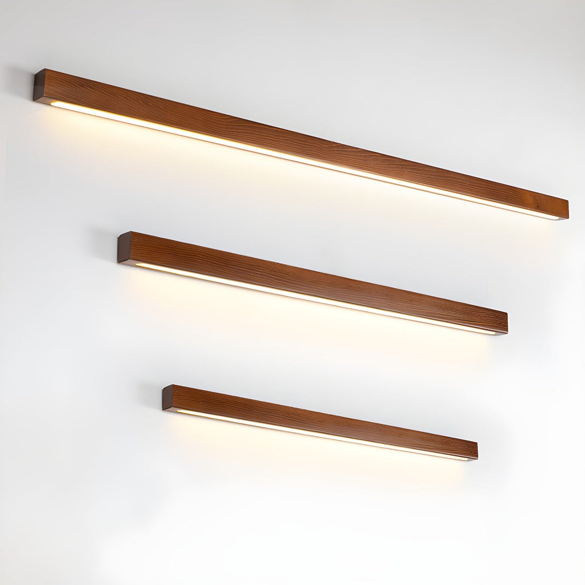 Elvivine aplică de perete din lemn, minimalistă, liniară, LED