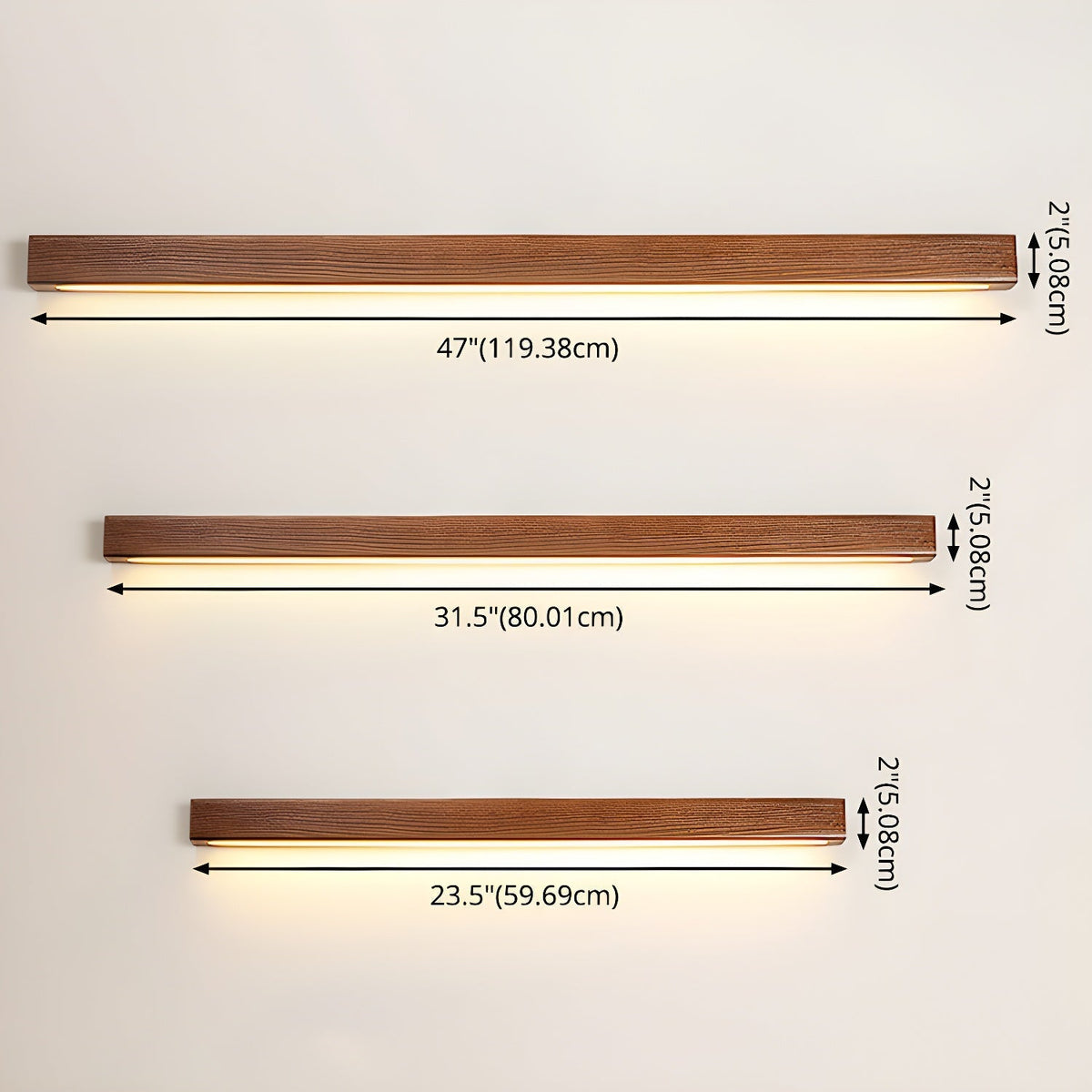 Elvivine aplică de perete din lemn, minimalistă, liniară, LED