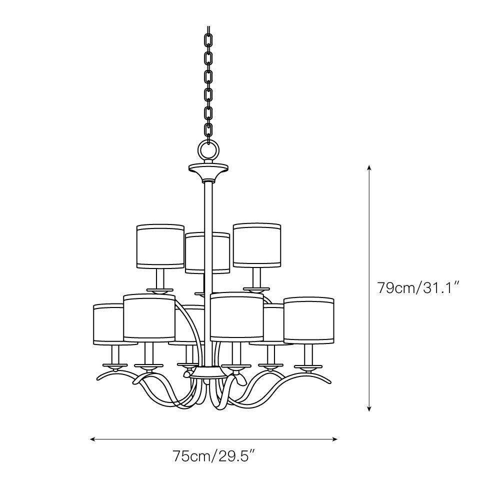 Vatnuvys candelabru din alamă, material textil și metal, tradițional, premium