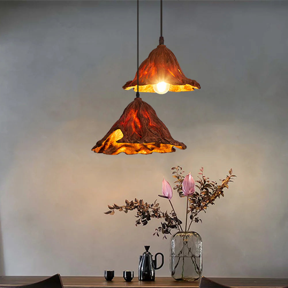Ritta Art Lotus Leaf LED lampă suspendată Rășină Sufragerie