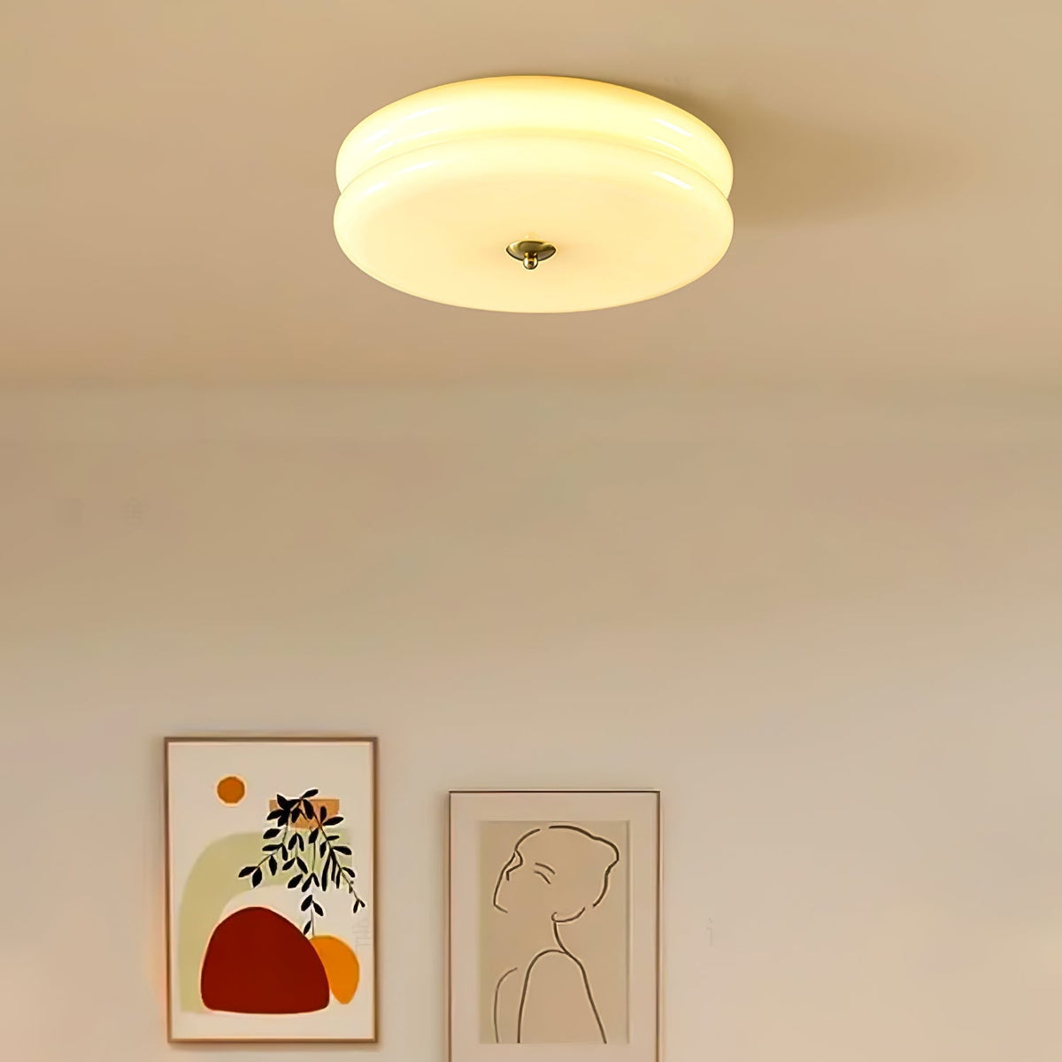 Eirinine plafonieră din sticlă, în stil Art Deco, vintage