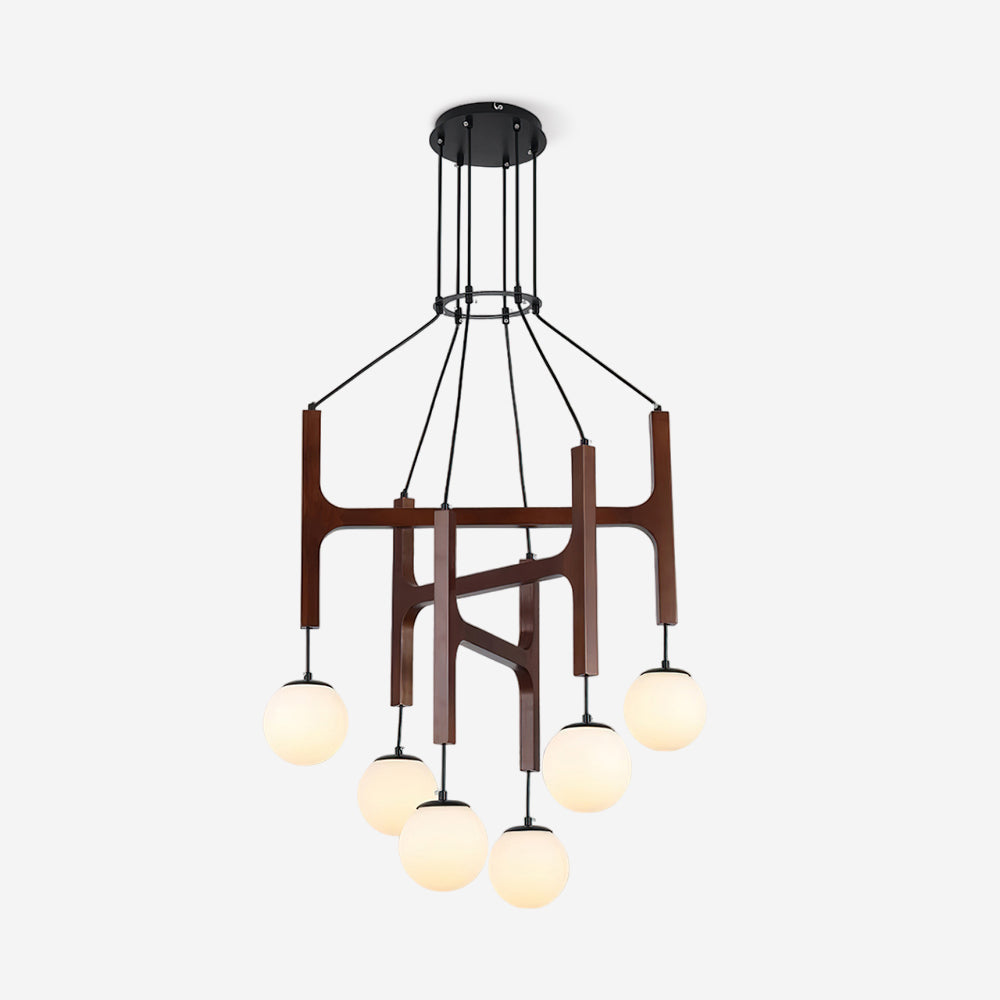 Terra candelabru din lemn, geometric